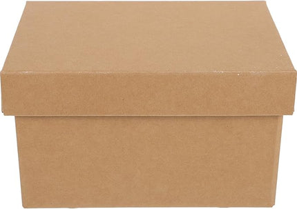 Kraft Desktop Storage Box with Lid, Thickened Paperboard Document Organizer for Office and Home, Multipurpose Sundry and Makeup Storage Container, 1Pcs