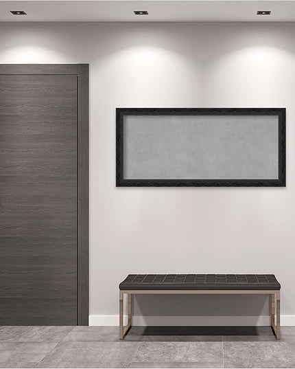 Amanti Art Black Framed Magnetic Board 24x52 Oversize Vision Board for use with Magnets, 100% Metal Sheet to Display Items as Office Decor or for Home Organization in mudroom, Kitchen or Kids Room