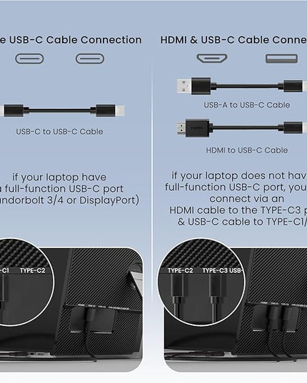 Laptop Screen Extender, Ultra-Thin 15.3" FHD 1200P 16:10 Portable Monitor for Laptop, Lightweight Dual Monitor Extender Plug & Play for 14"-17.3" Laptops, Compatible with Wins/Mac/Chrome/Linux