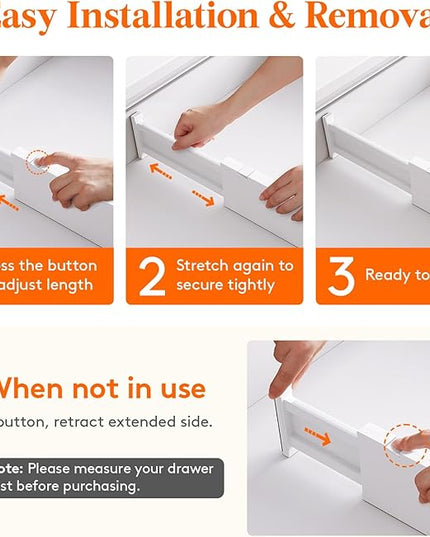 Lifewit 8 Pack Drawer Dividers Plastic 4" High, 13.5-22" Adjustable Drawer Organizers for Clothes, Expandable Dresser Separators in Bedroom/Bathroom/Kitchen/Fridge/Office Organization and Storage
