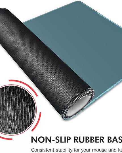 Galdas Gaming Mouse Pad XXL XL Large Long Extended Big Mousepad Non-Slip Rubber Keyboard Mouse Pad with Stitched Edges for Laptop Home Office (31.5x11.8x0.08 Inch) -Blue Grey