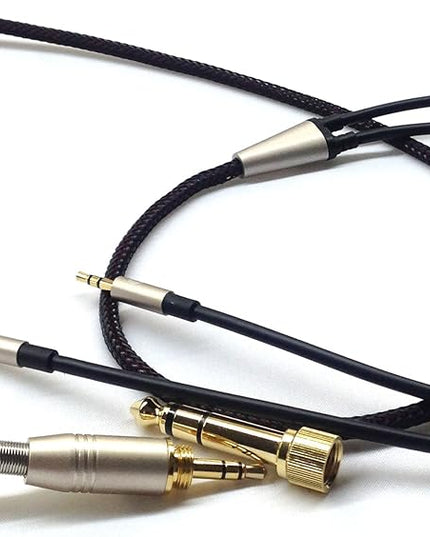 NEW NEOMUSICIA Replacement Cable Compatible with Hifiman HE400S, HE-400I, HE-400i（Dual 2.5mm Port）, HE560, HE-350, HE1000, HE1000 V2 Headphone 3.5mm / 6.35mm to Dual 2.5mm Jack Male Cord 3meter/9ft