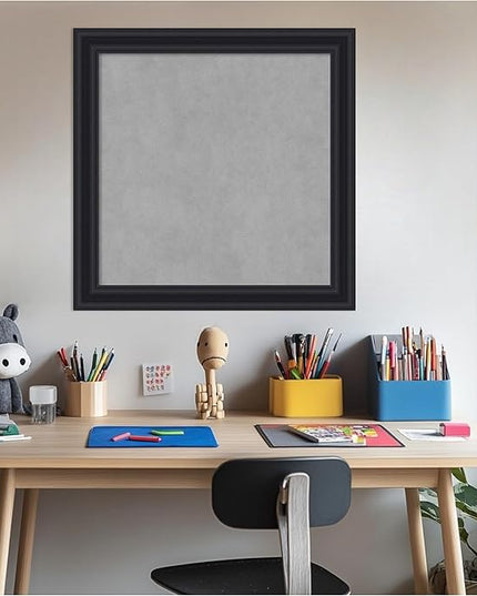 Amanti Art Black Framed Magnetic Board 24x24 Medium Vision Board for use with Magnets, 100% Metal Sheet to Display Items as Office Decor or for Home Organization in mudroom, Kitchen or Kids Room