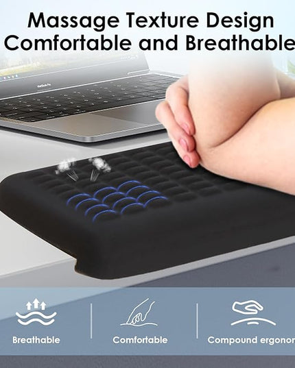 UnivoColors PostureUp L-Shaped Desk Long Wrist Rest Elbow, Non-Slip, Memory Foam, Desk Edge Support, Ergonomic Design for Long-Hour Work (23.6 * 3.9 inch One-Piece Design,Grey)