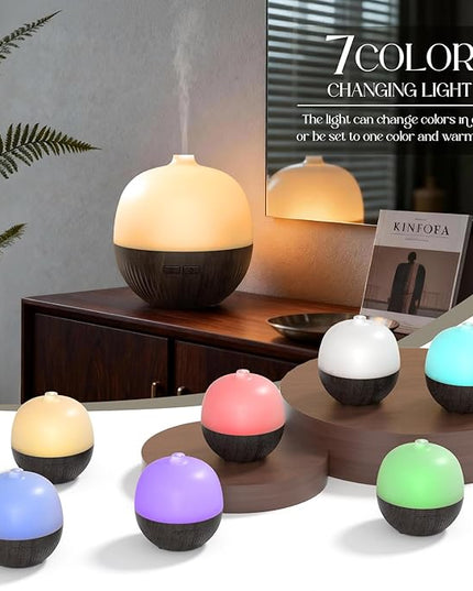 ARVIDSSON Essential Oil Diffuser, 100ml Aromatherapy Diffuser with Mood Light, Ultrasonic Oil Diffusers for Home, Small Diffuser for Essential Oils, Gift for Women - Dark Wood