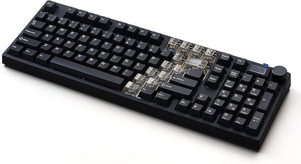 NJ98 Wireless Custom Mechanical Keyboard with Screen Knob 96% Hot Swappable RGB Keyboard Mac Windows (Black Samurai, Brass Plate-Box Deep Sea)