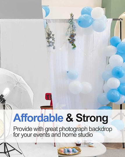EMART Backdrop Stand 10x7.8ft(WxH) Photo Studio Adjustable Background Stand Support kit with 2 Crossbars, 8 Clamps, 2 Sandbags and Carry Bag for Parties, Events Decoration, Wedding, Photography