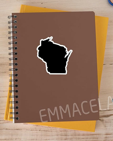 (3PCS) Wisconsin State Map Stickers, US State Stickers - Waterproof Vinyl Decals for Tumblers, Water Bottles, Laptops, Books, Scrapbooks, Great for Wisconsin Lovers 3 x 2.7 Inch