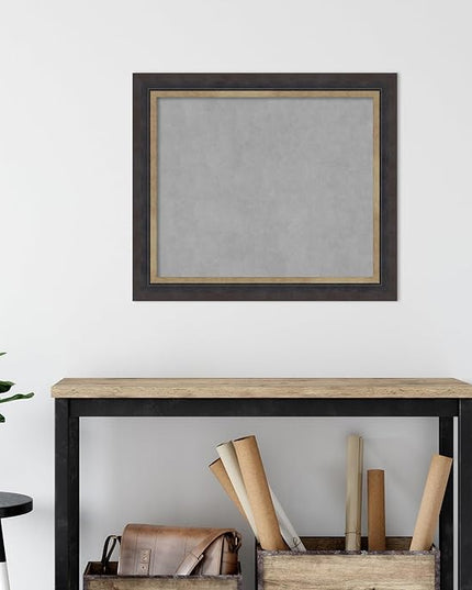 Amanti Art Black Framed Magnetic Board 25x29 Medium Vision Board for use with Magnets, 100% Metal Sheet to Display Items as Office Decor or for Home Organization in mudroom, Kitchen or Kids Room