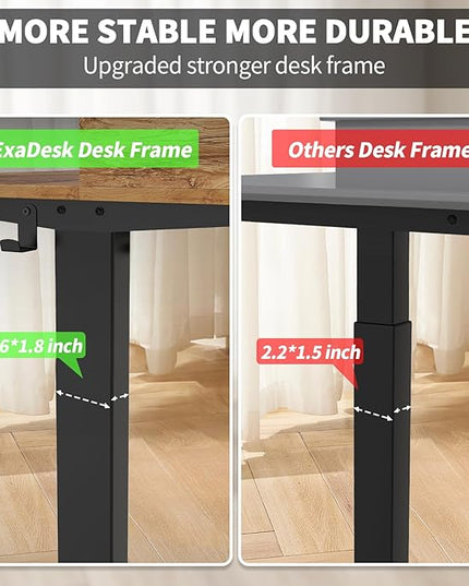 48 x 30 Inch Electric Standing Desk with 2 Drawers, Adjustable Height Widened Stand Up Desk with Storage, Sit to Stand Ergonomic Workstation for Home Office, Light Rustic