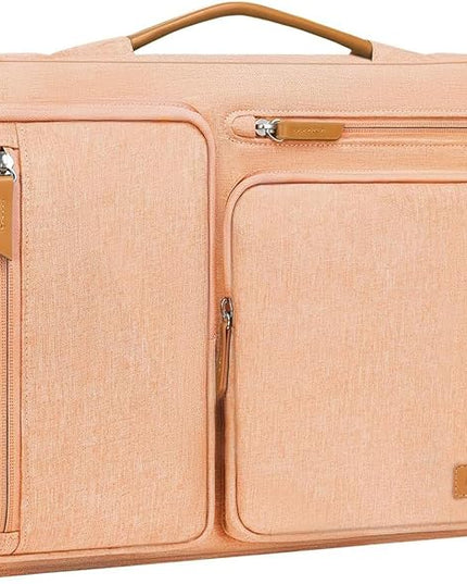 MOSISO 360 Protective Laptop Case 13.3 inch, 13-13.3 inch Laptop Sleeve Compatible with MacBook Air/Pro 13 / Pro 14,HP Dell Acer ASUS,Side Open Carrying Case with 4 Zipper Pockets&Handle, Peach Fuzz