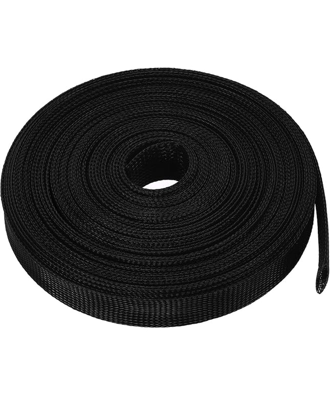 uxcell Expandable Sleeving, 1-inch 50ft Cable Sleeve, Black