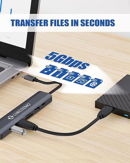 USB Hub 3.0, 7 in 1 USB Hub with 1000M Ethernet, 4K HDMI, 2 USB3.0, 100W PD, SD/TF Card Reader Docking Station Compatible with Your Cell Phone MacBook/Dell/HP/Surface/Lenovo/Steam Deck