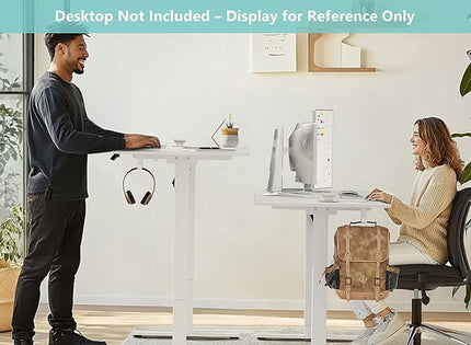 Electric Standing Desk Frame, Single Motor Height Adjustable Desk Legs with 4 Memory Presets, Lifts up to 46.8 in, 176 lb Capacity, White Frame Only