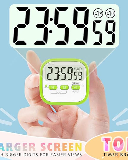 Antonki 2 Pack Classroom Timers for Kids Teachers, Magnetic Countdown Digital Kitchen Timer for Cooking, Study, Exercise, Games, Time Mangement - Loud/Silent Mode - Battery Included