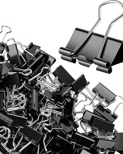 OWLKELA 120 PCS Medium Binder Clips 1.25 Inch, Metal Paper Clamps Bulk, Black Clips for Home, School and Office Supplies