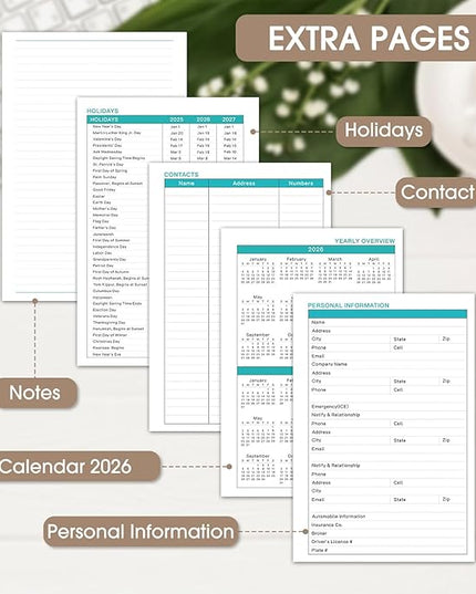 Ymumuda 2026 Planner, Daily Weekly Monthly Planner, 2026 Calendar Planner (Jan 2026 - Dec 2026), 8.4" x 6.3", Teacher School Student Work Agenda with Tabs, Ideal for School Office Supplies