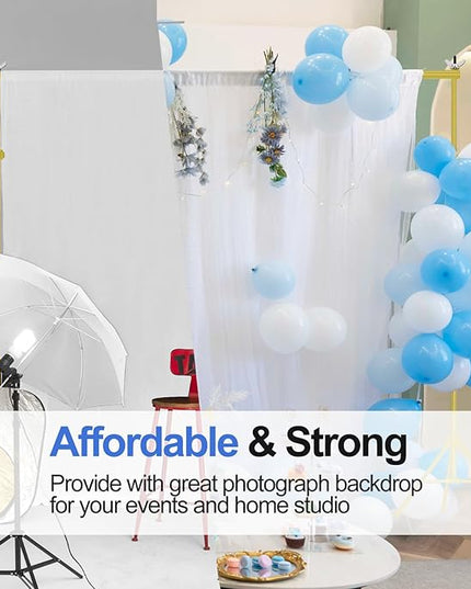 EMART Backdrop Stand 10x8.5ft(WxH) Photo Studio Adjustable Background Stand Support kit with 2 Crossbars, 8 Clamps, 2 Sandbags and Carry Bag for Parties, Events Decoration, Wedding -Titanium Gold