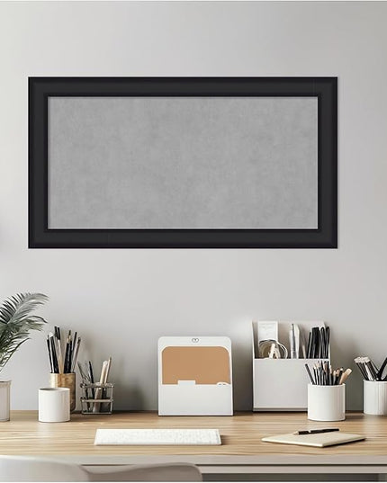 Amanti Art Black Framed Magnetic Board 15x27 Small Vision Board for use with Magnets, 100% Metal Sheet to Display Items as Office Decor or for Home Organization in mudroom, Kitchen or Kids Room