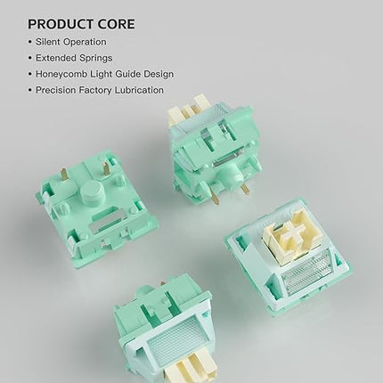 Outemu Pomelo V3 Pro Slient Switch,5 Pin 35gf Quiet Pre-lubed Dustproof Tactile Switch,Suitable for MX Mechanical Gaming Keyboards(10Pcs)