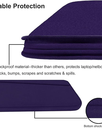 15.6 inch Laptop Sleeve, Durable Carrying Bag Protective Case Briefcase Handbag with Front Pocket, Slim Computer Cover for 15-16 Inch HP, Dell, Lenovo, Asus, Notebook, Purple