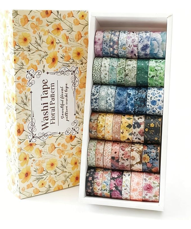 Bomichi Washi Tape, 42 Rolls Aesthetic Colored Decorative Cute Scrapbook Tape for Scrapbooking Supplies Journaling Craft Junk Journal