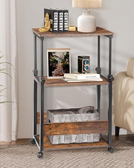 TooCust Height Adjustable Computer Tower Stand, Computer & Machine Carts, PC Tower Stand, Printer Stands with Wheels, 24" W x 12" D x 23"-38" H, Holds Up to 132 lbs (Fits Tower Lower Than 19")