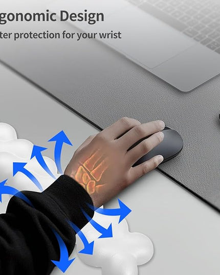 Wrist Rest for Keyboard and Mouse, Upgrade Enlarge Mouse Pad Wrist Rest, Ergonomic Memory Foam, Non-Slip Base for Computer Gaming & Office Work, 2 Piece Set, Clouds White (17.71x3.15+6.29x3.15 inch)