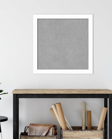 Amanti Art White Framed Magnetic Board 27x27 Medium Vision Board for use with Magnets, 100% Metal Sheet to Display Items as Office Decor or for Home Organization in mudroom, Kitchen or Kids Room