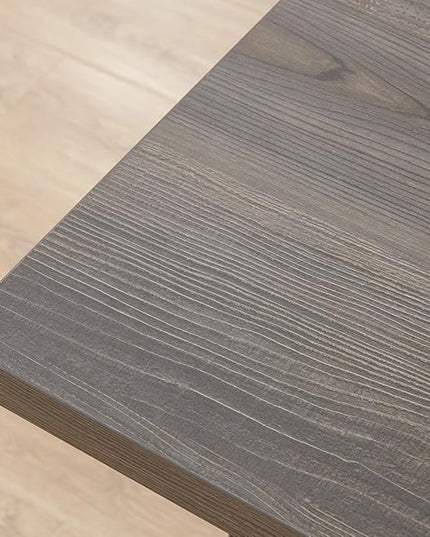 HSH Home Office Desk, Industrial Metal Wood Computer Desk for PC Laptop Work Writing Study Gaming in Bedroom Living Room, Dark Gray Oak, 47 Inch