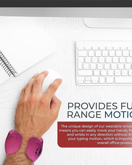 Wearable Gaming Wrist Rest for Keyboard, Mouse pad, Laptop, and PC Work or Gamer Support. (Pink, S-M)