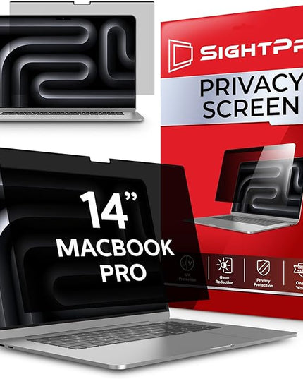 SightPro Magnetic Privacy Screen for MacBook Pro 14 Inch (2021-2025, M1-M5, Pro, Max) Patented Removable Laptop Privacy Filter Shield and Protector