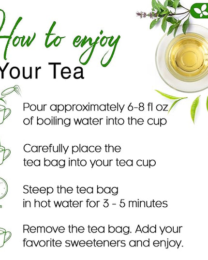 FreshDrinkUS, Premium 135 Tulsi Green Tea Bags, 100% Natural, Blend of Tulsi Holy Basil Leaves, and Green Tea Leaves. Made with Natural Material Tea Bags. No Sugar, Vegan.