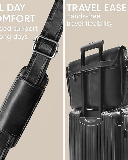 Leather Messenger Bag for Men 16" Full Grain Leather Laptop Bag Vintage Crossbody Office Satchel Travel Shoulder Bag