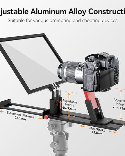Desview P13 Portable Teleprompter for Camera Compatible with 12.9" Tablets Wireless Remote Control Foldable Sun Hood Lightweight (1.7kg) for Video Recording Vlogging Live Streaming
