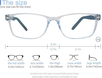 MODFANS Progressive Multifocus 1.5 Reading Glasses,Blue Light Blocking Glasses,Anti-Glare,Anti-Eye Fatigue,UV Protection for Computer/TV/Tablet/Phone,Readers with Comfort Sping Hinge