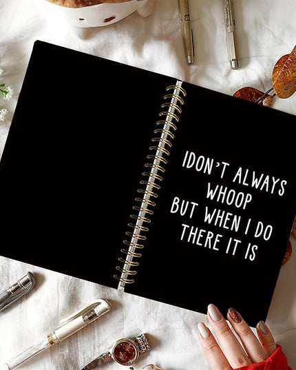 LIANGW Sarcastic Notebook for Work, Funny Office Gifts for Coworkers, Funny Notebooks Journalfor Work, Office Humor Gifts, Black Hardcover Spiral Notebook 5.5x8.3 Inch