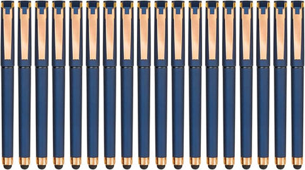 Linbsunne Black Gel Pens 0.7mm Medium Point Pen Office Pens 2-in-1 Stylus Pens for Touch Screens Gel Ink Rollerball Pens for Writing (18 Pack-blue)