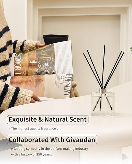 M&SENSE Cinnamon Vanilla Reed Diffuser Set - 7.04oz Scent Diffusers for Home, Natural Essential Oil Diffuser with Sticks, Housewarming Diffuser Gift for Bathroom Bedroom & Office
