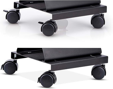 StarTech.com Computer Tower Cart, Rolling Mobile CPU Caddy on Wheels, Max Load 46.3lb/21kg, Adjustable Desktop Case Mount