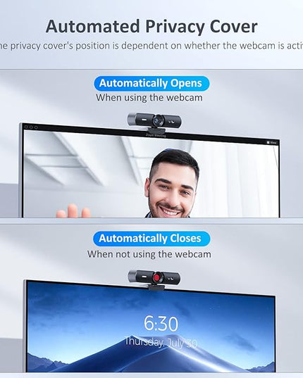 NexiGo HelloCam, 1080P Webcam with Windows Hello, True Privacy, Automatic Electronic Shutter, Computer Camera, Microphone, Facial Enhancement, HD USB Web Cam