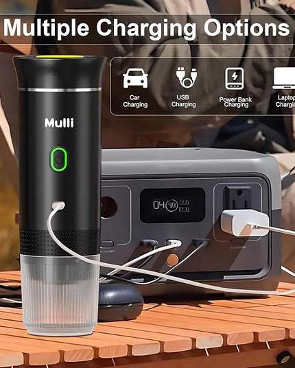 Mulli Cordless Electric Espresso Machine‌‌-Portable Coffee Maker for Ground Coffee & NS Capsule with Self-Heating Technology‌-Perfect for RV, Hiking, Camping, Office & On-the-Go Lifestyles