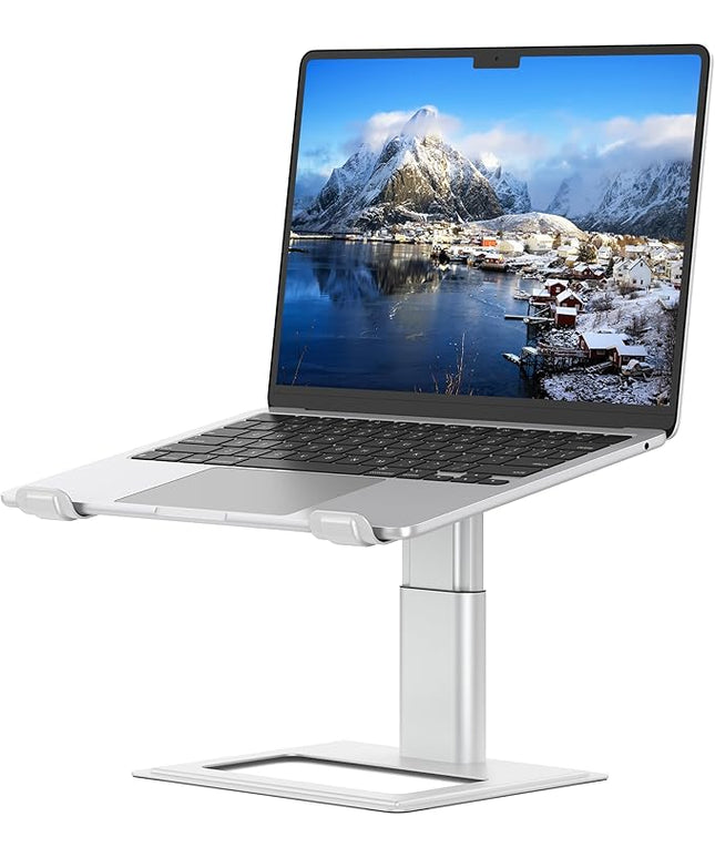 SOUNDANCE Adjustable Laptop Stand for Desk, Computer Stand, Ergonomic Laptop Riser Holder Compatible with 10 to 17.3 Inches Notebook PC Computer, Aluminum Silver