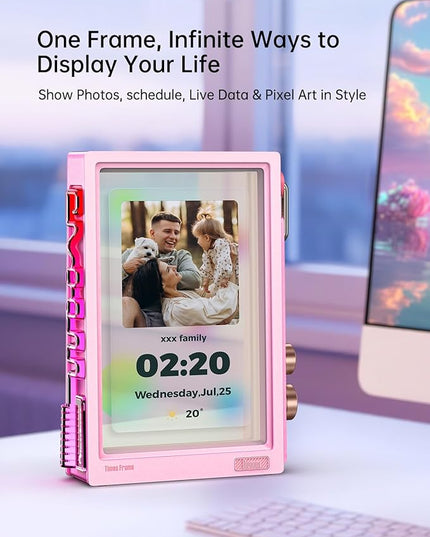 Divoom Times Frame-10.1" WiFi Digital Picture Frame with 64GB, Free App with No Subscription Fees, Supports Uploading Photos/Videos/Calendars/Weather/Sports Scores and Various AI DIY Content