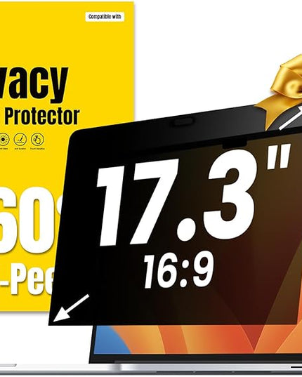 F FORITO 17.3 Inch 16:9 360° Laptop Privacy Screen Protector, Anti Peeping and Anti Glare Laptop Privacy Shield, Reduce Eye Strain & Eye Protection