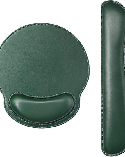 RICHEN Ergonomic PU Leather Keyboard Wrist Rest and Mouse Pad with Wrist Support, Memory Foam Set for Computer/Laptop,Gaming and Office, Comfortable for Easy Typing & Pain Relief (Dark Green)
