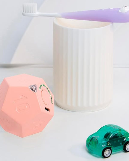 Mini 12 Sided Cube Timer, 11 Preset Times Pomodoro Timer for Enhanced Productivity. Ideal for ADHD Management, Workout, Study & Kitchen Cooking. Easy to Use (Pink)