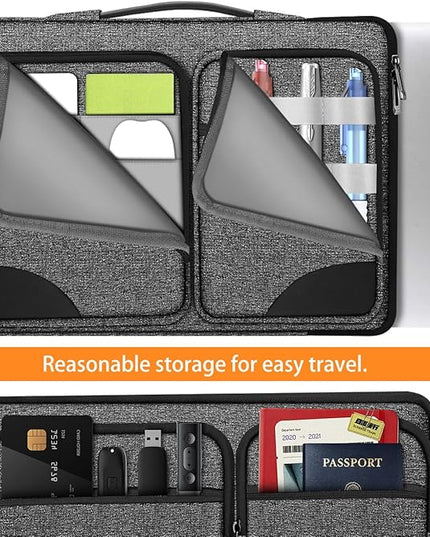 Hseok Laptop Sleeve 15 15.6 16 inches Case Protective PC Briefcase for Commuting and Business trip，BJP-Dark