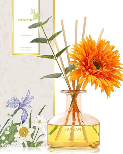 Reed Diffusers Set Grapefruit Scent, 7.10 oz Diffusers for Home with 7 Diffuser Sticks, Reed Diffuser for 120 Days, Perfect for Bathroom, Shelf Decor, Air Fresheners