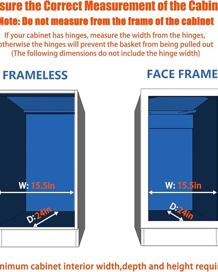 ROOMTEC Pull Out Cabinet Organizer, Cabinet Pull Out Shelves 14" W x 21" D, Heavy Duty Cabinet Drawers Slide Out Kitchen Cabinet Organizers Storage Shelf